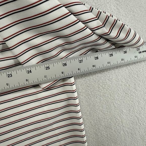 Donald Ross Polo Shirt Mens XL White Pinehurst Tartan Collection Stripe Golf NEW - Picture 4 of 9